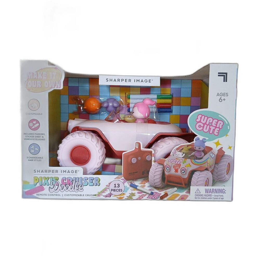 Sharper Image RC Car Pixie Cruiser Doodle Customizable 13pc Set Stickers Markers